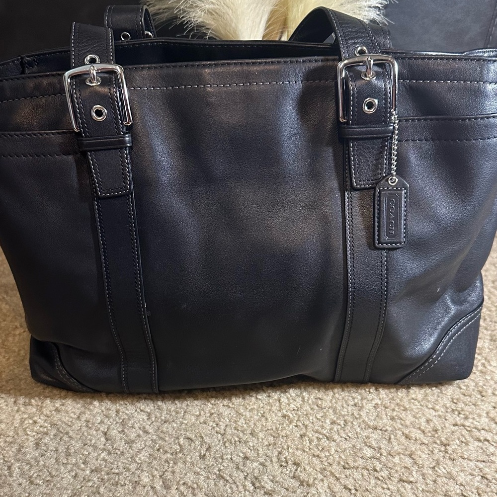 Leather coach purse